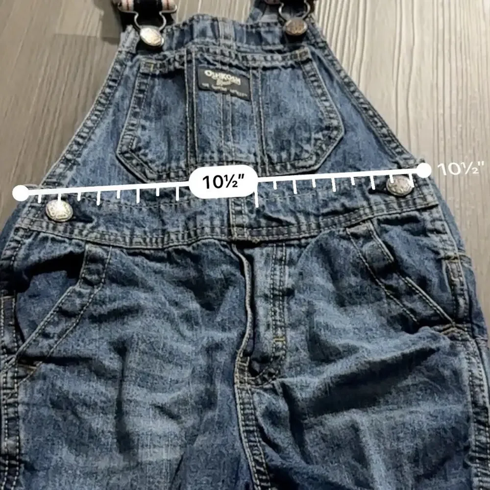Vintage OshKosh b'Gosh Denim Medium‎ Wash Kid's Overalls Size 2T